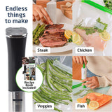 SOUSVIDE ART Sous Vide Immersion Cooker Kit - Machine with Digital Timer, Temp Control, 30 Bags, Vacuum Pump, Suvee Cooker Gift for Chefs SOUSVIDE ART