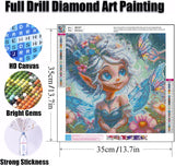 Ekuxom Fairy Diamond Art Kits for Adults, 5D Elf Girl Diamond Painting Kits, DIY Round Full Drill Gem Diamond Art Painting for Wall Art Decor Gifts 14x14 inch Ekuxom
