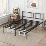 DIIYIV King Bed Frame-Classic Metal Platform Bed Frame,Mattress Foundation with Steel Slat Support,Under Foundation Storage,No Box Spring Needed, Easy Assembly, King Size DIIYIV