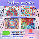 Geyoga 4 Pcs Mandala Diamond Painting Handbag Elegant 5d DIY Diamond Bags Zipper Special Shaped Handmade Purses for Women Art Craft Gift Geyoga