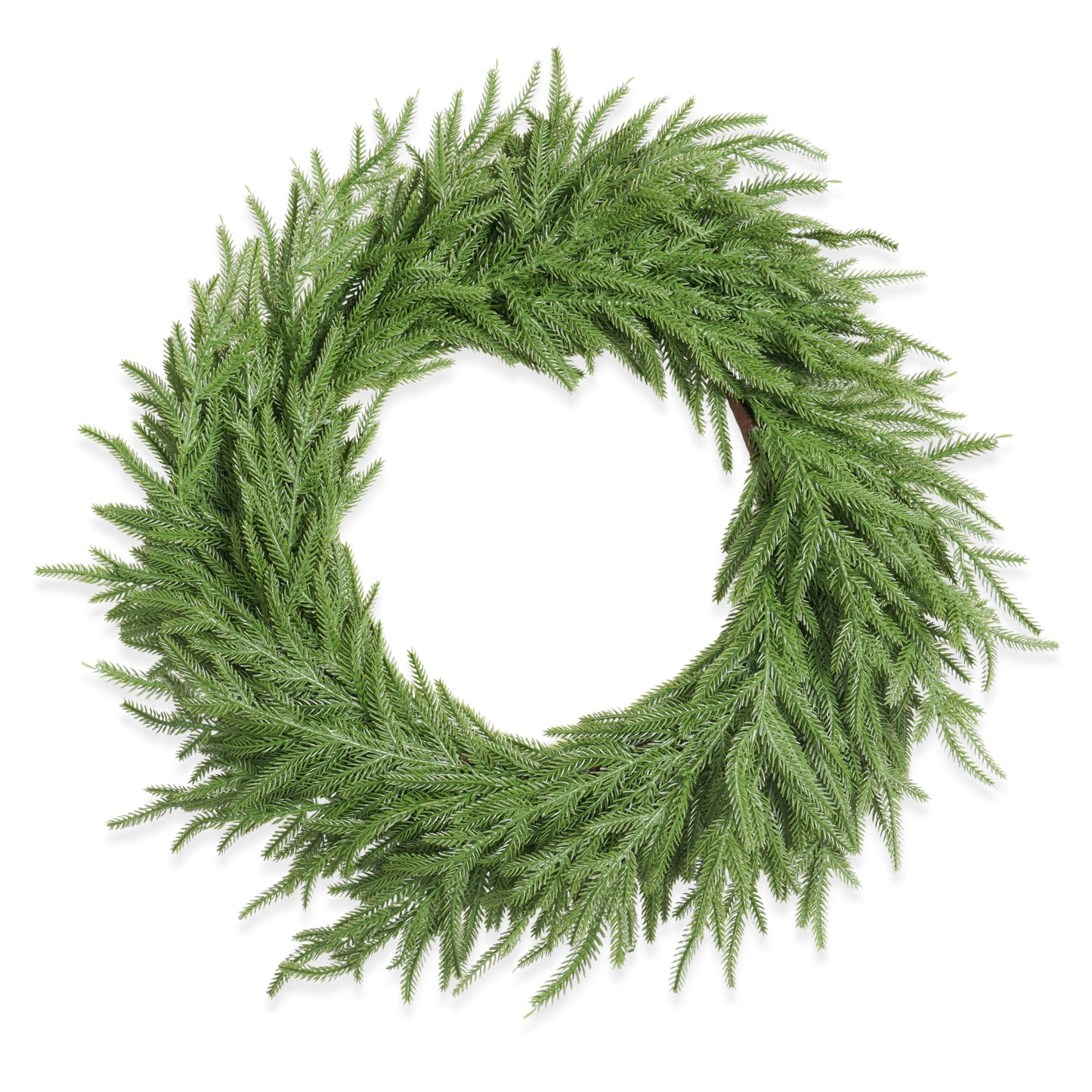 XmasExp Norfolk Pine Christmas Wreath-15Inch Real Touch Artificial Christmas Wreaths-Evergreen Realistic Plain Christmas Wreath for Front Door,Windows