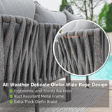 COMLAX FIELD Outdoor Patio Furniture, 6 Pieces Outdoor Sectional L-Shaped Sofa Patio Conversation Sets, Patio Furniture Set with Thick Cushions and Coffee Table for Garden, Poolside, Backyard, Grey COMLAX FIELD