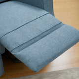 HOMCOM Electric Power Recliner, Wall Hugger Armchair with USB Charging Station, Sofa Recliner with Linen Upholstered Seat and Retractable Footrest, Blue HOMCOM