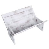 MyGift Shabby Whitewashed Wood Bookcase with Tilted Design, Decorative Storage Organizer Display Bookshelf MyGift