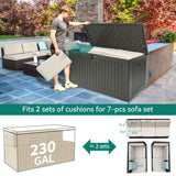 YITAHOME XXL 230 Gallon Large Deck Box,Outdoor Storage for Patio Furniture Cushions,Garden Tools and Pool Toys with Flexible Divider,Waterproof,Lockable (Light Brown) YITAHOME