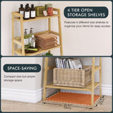 HITNET Bamboo 4-Tier Ladder Shelf - Versatile Storage & Display Rack for Home & Office HITNET