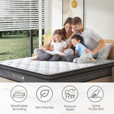 TEENO Twin Mattress, 14 Inch Gel Memory Foam Pocket Coils Springs Hybrid Mattresses, Medium Firm Twin Size Mattress in a Box, CertiPUR-US Certified, Cool & Support Comfort TEENO