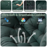 IRONCK Double Egg Chair Outdoor, 2 Person Wicker Lounge Chair, Oversized Thickened Padded Cushions and Headrests, 680 Lbs Egg Loveseat for Indoor, Patio, Living Room, Porch, Balcony, Dark Green IRONCK