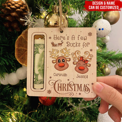 CustomizeAF Christmas Money Holder Ornaments for Gifting Cash - Personalized Christmas Wooden Money Holder, 2023 New Christmas Tree Ornaments, Few Bucks Money Holder Decoration Gifts (ORN159) - WoodArtSupply