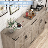 Sideboard Buffet Cabinet with Storage - 65 Inch Farmhouse Kitchen Pantries Sideboard Cabinets with Adjustable Shelves, Wooden Coffee Bar Cabinet Buffet Table for Kitchen, Dining Room, Oak chartustriable
