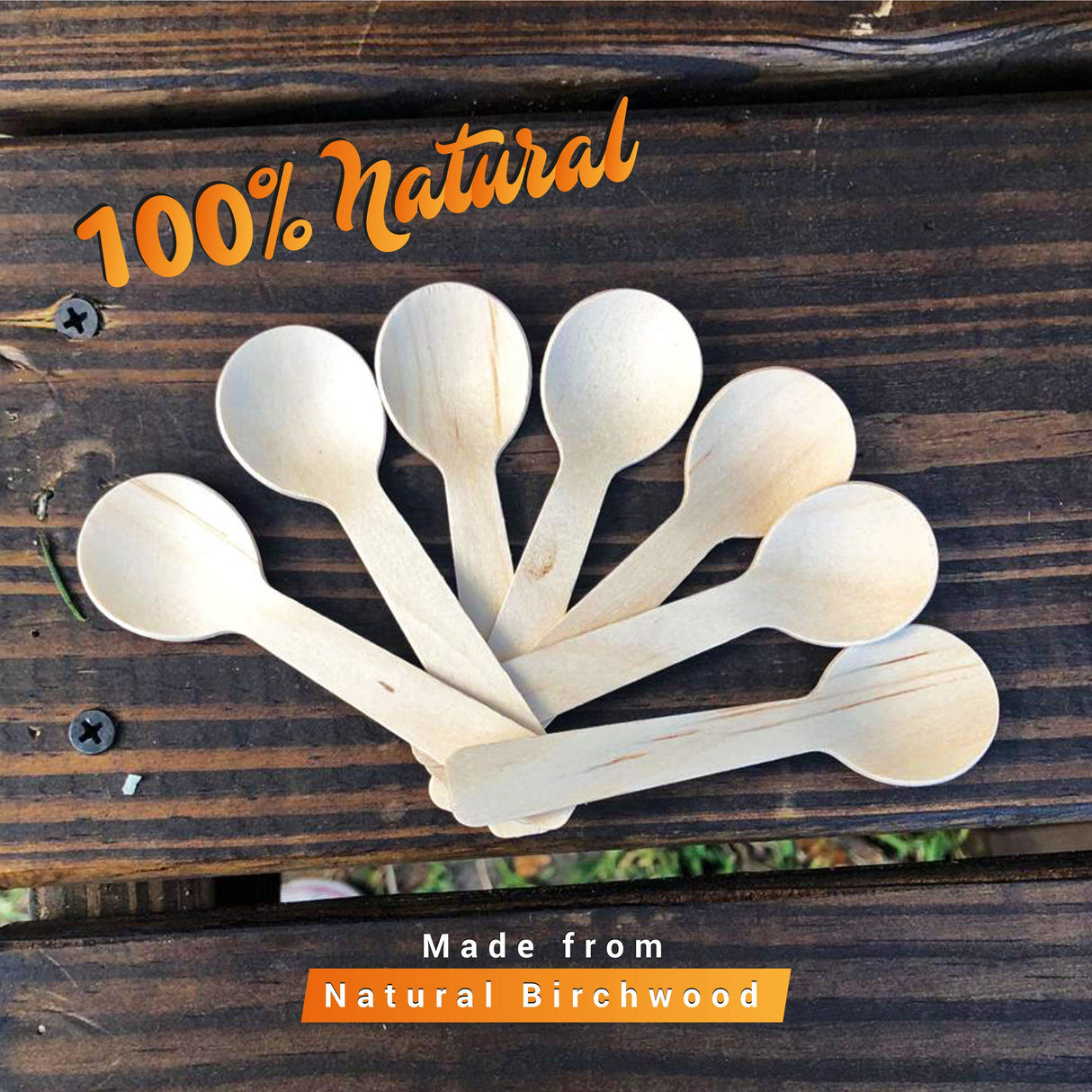Disposable Wooden Spoons – 110 Pack 3.9 Inch Mini Wooden Spoons, Biodegradable Spoons Sample Spoons DUIDO