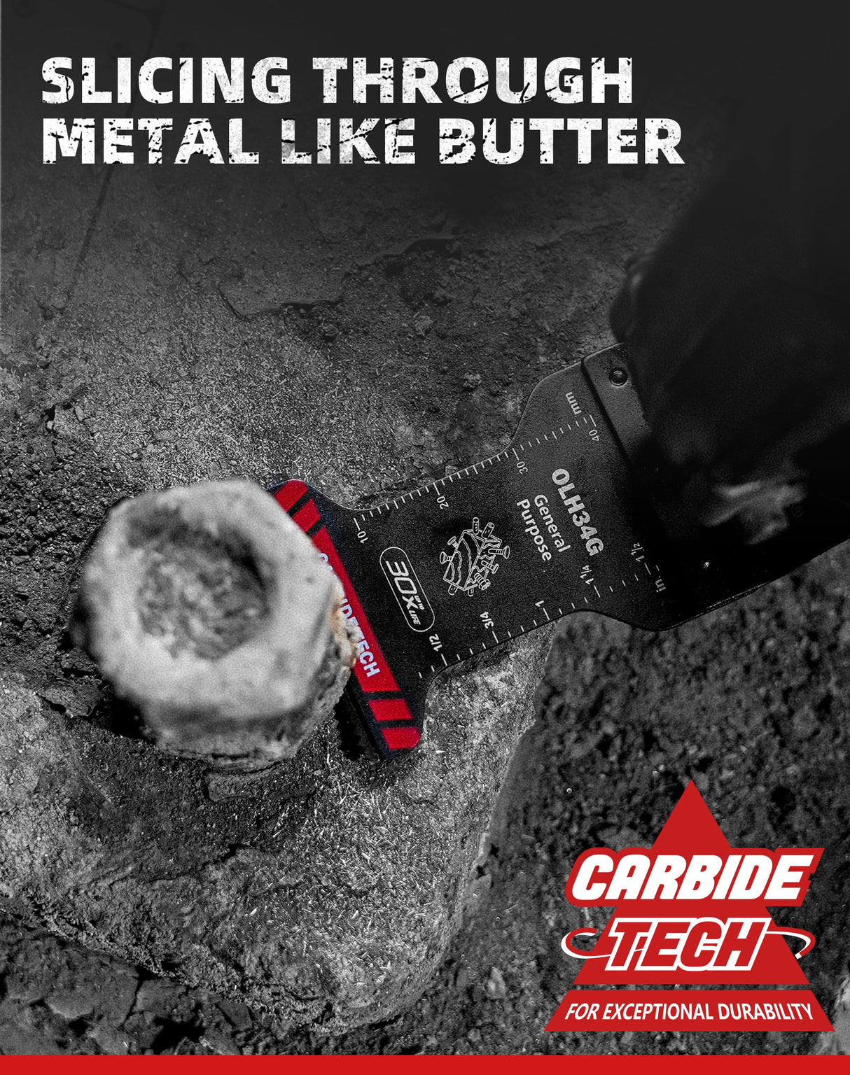 EZARC Carbide Oscillating Saw Blades, General Purpose Multitool Blades Quick Release for Metal, Nails, Wood, Plaster, Drywall and PVC, 3-Pack EZARC