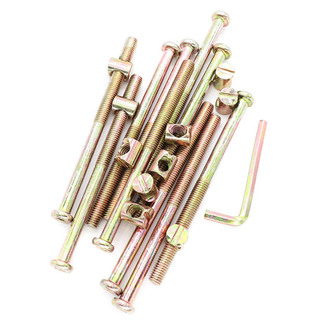 binifiMux Bunk Bed Bolts and Barrel Nuts, M8 x 120mm Hex Drive Socket Cap Furniture Barrel Screws Bolt Nuts for Bed Frame Chairs HeadBoards 10Set, M8 Barrel Nuts binifiMux