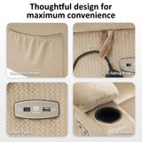 MCombo Large Dual Motor Power Lift Recliner Chair for Elderly, Massage and Heat, Lay Flat, Zero Gravity, Home Button, USB Port, Fabric 7680 (Large, Beige) MCombo