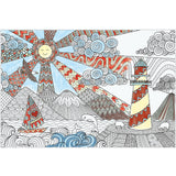 Dekali Designs Seascape Extra Large Coloring Poster for Adults - 35 x 52 Inches Giant Sized on Thick Premium Drawing Paper Dekali Designs