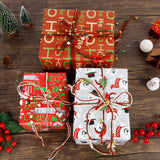 winemana 3 Pack 16.4 Ft Christmas Beads Ribbon, Christmas Tree Trim Rope with Santa Claus Snowman, Xmas Decorations for Garland, Wreath, Gift Wrapping, DIY Crafts Ornaments, Wedding Party Decor winemana