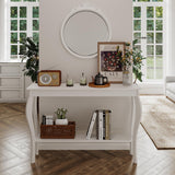 ChooChoo 47 Inch Narrow Console Table, Chic Accent Sofa Table, Entryway Table, White ChooChoo