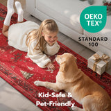 Joiedomi Christmas Hallway Runner Rug Washable 2'x8' Non Slip Kitchen Rug with Rubber Backing Soft Christmas Tree Santa Claus Floor Carpet Runners for Entryway Laundry Bedroom Bathroom Indoor (Red) Joiedomi