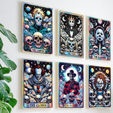 6 Packs Halloween Paint by Number Kits for Adults, Horror Movie Adult's Painting by Numbers on Canvas, Easy Acrylic DIY Oil Painting on Canvas, Home Wall Decor(12x16in No Frame) Clendo