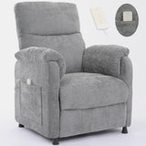Thctvous Gray Electric Recliner Chairs for Adults, Comfy Power Recliners with Remote Control, Small Recliner Chair for Bedroom, Mini Reclining Chairs for Living Room Home Theater Office (Gray) Thctvous