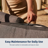 EAST OAK 4-Piece Patio Furniture Set with Thick Cushions, 2025 Coast Patio Conversation Set,4 Seats Waterproof Outdoor Patio Set with Rattan Armrests, Loveseat and Coffee Table for Backyard, Grey EAST OAK