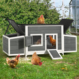YITAHOME Chicken Coop 11.5ft² Large Wooden Chicken House Chicken Pen Outdoor with 2 Nesting Boxes Poultry Cage Rabbit Hutch Duck Cage with Weatherproof Roof (Grey) YITAHOME