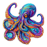 Jigfoxy Wooden Puzzles for Adults, Octopus Wood Puzzles Adult, Unique Animal Shape Wooden Jigsaw Puzzles for Adults, Birthday Gifts for Puzzle Lovers, Family (S-8.5 * 8.4in-100pcs) Jigfoxy