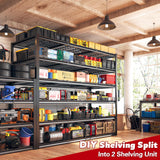 REIBII 60" W Garage Shelving, 2900LBS Storage Shelves, 6 Tier Heavy Duty Shelving, Adjustable Metal Shelving Units and Storage Rack for Warehouse, Pantry, Basement, 60" W x 84" Hx 24" D, 2 Pack REIBII