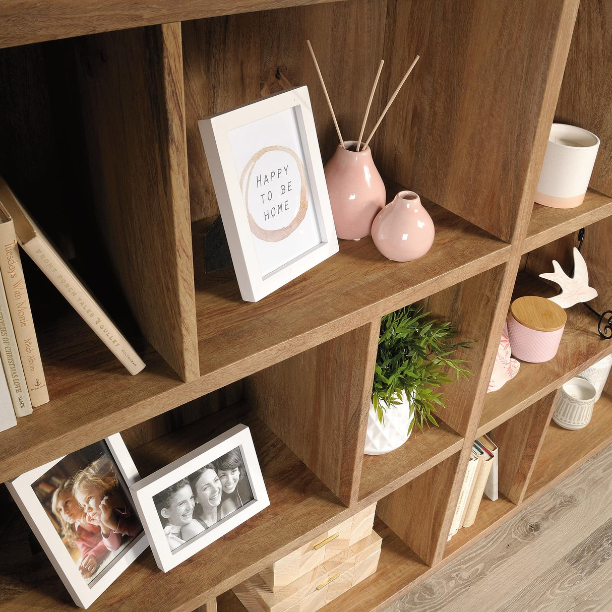 Sauder Horizontal Bookcase in Sindoori Mango Finish Sauder