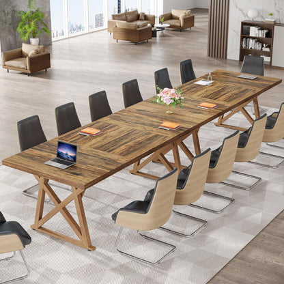 Tribesigns 71 in Conference Room Table, Meeting Table for 8 People, 6ft Conference Table, Modern Seminar Table, Boardroom Table, Large Table for Meeting, Wooden Meeting Room Table - WoodArtSupply