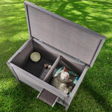 VEVOR Outdoor Cat House Weatherproof, Feral Cat Shelter for Multiple Cats, Outdoor Wooden Cat Rabbit House with All-Round Foam Insulated, Open Roof, PVC Door Flaps, 34" L x 22" W x 27" H VEVOR