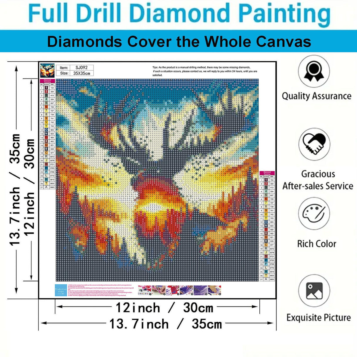 Forest Deer Diamond Art Kits for Adults,5D Full Round Drill Dots Diamond Painting Kits for Beginners Landscape Scenery,DIY Gem Art and Crafts Deer Paint by Diamonds Easy,Home Wall Decor 13.7X13.7 Inch SJDIYSTORE