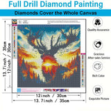 Forest Deer Diamond Art Kits for Adults,5D Full Round Drill Dots Diamond Painting Kits for Beginners Landscape Scenery,DIY Gem Art and Crafts Deer Paint by Diamonds Easy,Home Wall Decor 13.7X13.7 Inch SJDIYSTORE