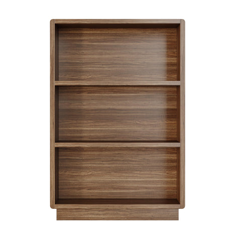 ChooChoo 3-Tier Bookcase, Wooden Bookshelf, Farmhouse Bookshelf with Open Storage, Tall Bookcase for Bedroom and Home Office, Brown Walnut ChooChoo