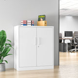 AFAIF Metal Storage Cabinets with Locking Doors, 36 inch Lockable Steel Office Cabinet with Adjustable Shelves, Small Short Garage Caninet, White Locked Tool Caninets for Home, Office, Garage, Hallway AFAIF