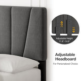 GarveeHome Full Size Bed Frame with Adjustable Headboard and 4 Storage Drawers, Velvet Upholstered Tufted Full Platform Bed Frames with Wooden Slats Support, Full Bedframe No Box Spring Needed, Grey GarveeHome