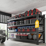 Fesbos 8000LBS Metal Steel Storage Shelves - 68" W Black 4 Tier Heavy Duty Rack Commercial Industrial Shelving with Adjustable Shelf for Basement Garage Warehouse - 68" W x 24" D x 63.4" H Fesbos