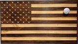 Carved American Flag Hidden Gun Storage Safe - American Flag Concealed Gun Storage Cabinet by Bellewood Designs (Red Mahogany) Bellewood Designs