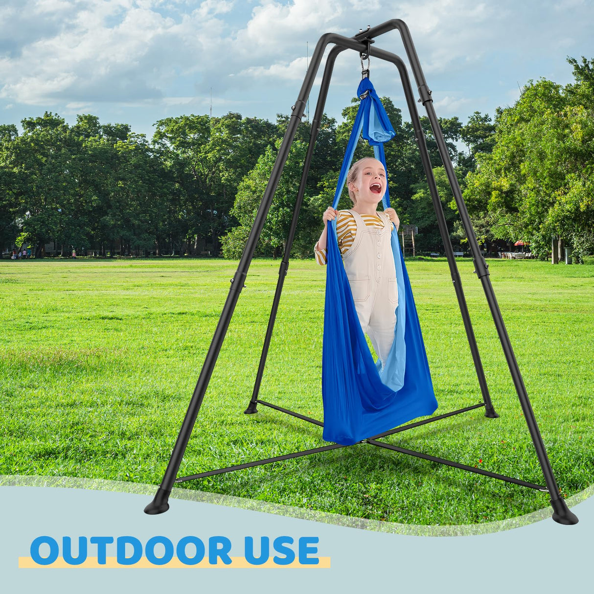 Swing Stand Frame with Sensory/Pod Chair, X-Shaped Swing Set, Metal Hammock Chair Stand for for Kids and Adults Indoor and Outdoor 350LBS G TALECO GEAR