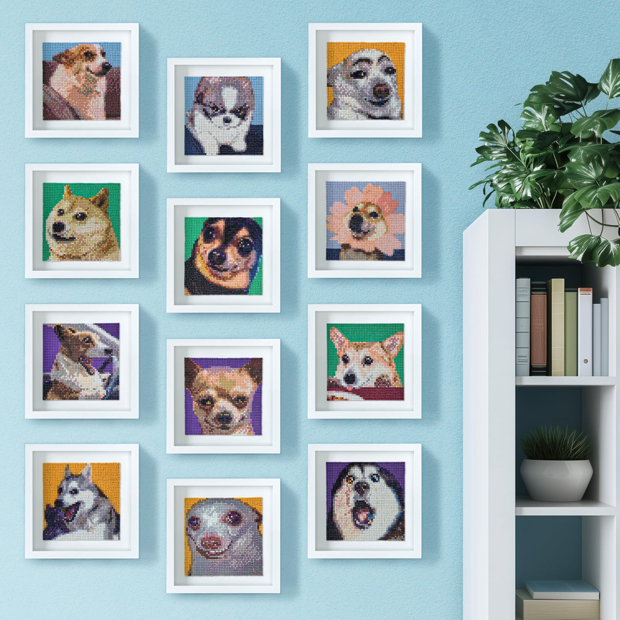 LuwoArte 12 Pack Diamond Painting Kits for Adults – Featuring Funny Meme Dogs Designs – Full Drill DIY Paint Gem Art for Adults – Brilliant 5D Diamond Painting Kit – Relaxing Craft for Home Wall Décor LuwoArte