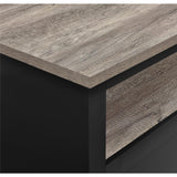 Ameriwood Home Carver Coffee Table with Open Storage, Matte Black Paint and Distressed Wood Grain Accents Ameriwood Home