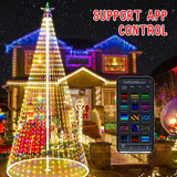 Led Outdoor Christmas Tree, 20ft Prelit Christmas Tree, Smart Outside Christmas Tree Light Show App Control with 1512 LED Lights Color Changing Sync APP & Remote Control Christmas Tree Lighting Miveda
