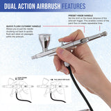 Master Airbrush Powerful Cordless Airbrushing System Kit - 20 to 36 PSI, Portable Rechargeable Air Compressor Professional Artist Set, How to Guide - Acrylic Paint, Makeup, Cake, Hobbies Crafts, Model Master Airbrush