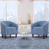 Yaheetech Barrel Chairs, Furry Accent Chairs, Sherpa Chairs with Soft Padded Armrest, Fuzzy Club Chairs for Living Room Bedroom Waiting Room Office, Accent Chairs Set of 2, Blue Yaheetech