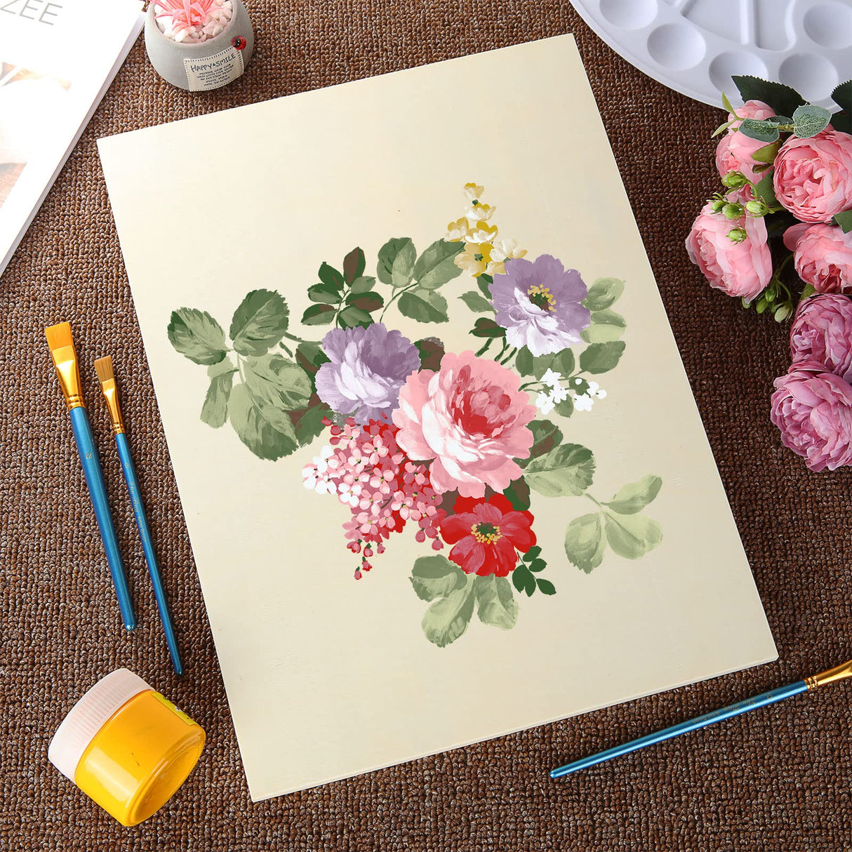 FVIEXE 6PCS Wood Panels for Painting, 12 x 16 Inch Craft Wood Canvas Panel Boards Unfinished Wooden Painting Pouring Panel Board for Arts & Crafts FVIEXE