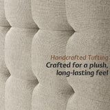 Jocisland Wood Full Size Bed Frame,Tall Upholstered Tufted Headboard, Solid Wood Platform, No Box Spring Needed, Ash Gray Jocisland