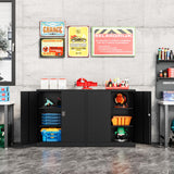 Fesbos Metal Storage Cabinet-36” Tall Steel File Cabinets with Lockable Doors and Adjustable Shelves-Black Steel Storage Cabinet for Home Office, School, Garage Fesbos
