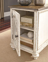 Signature Design by Ashley - Realyn Chairside End Table, White/Brown Wood Signature Design by Ashley