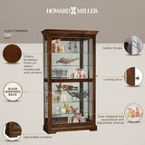 Howard Miller Tyler Curio Cabinet II - Hardwood Cabinet Wood Finish Home Decor Glass Display Cabinet Sliding & Lockable Glass Door - Storage Cabinet for Living Room, Bedroom or Dining Room Howard Miller