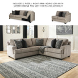 Signature Design by Ashley Bovarian Casual L-Shaped 2-Piece Sectional with Loose Seat Cushions and 5 Accent Pillows, Light Brown Signature Design by Ashley